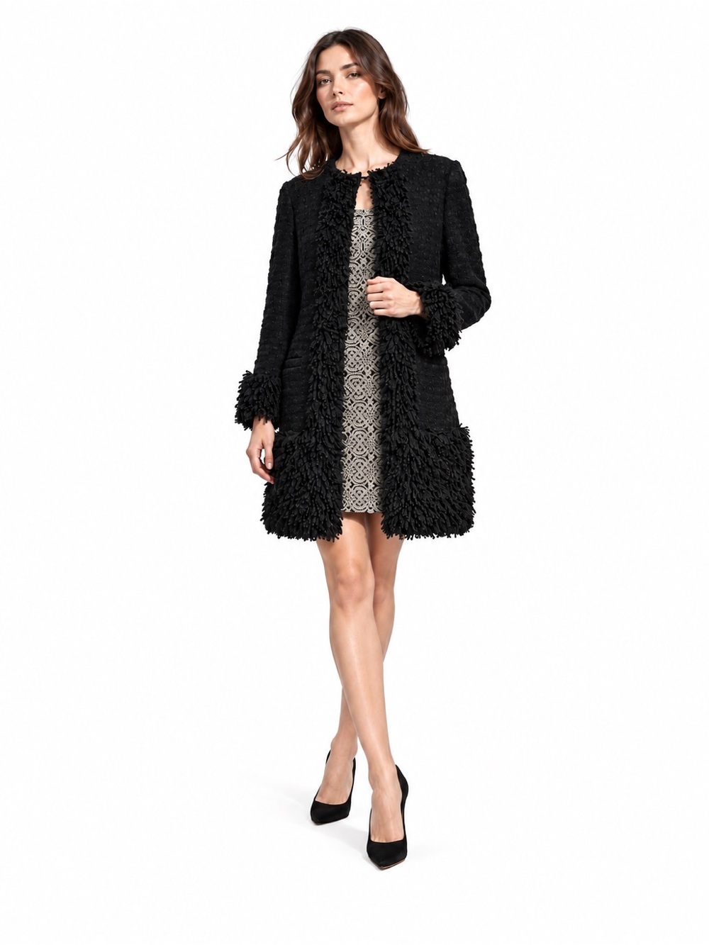 Dolce & Gabanna Black Shag Jacket Size 42